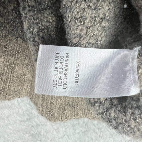 Lulus Womens Sweater Chevron Leopard Print Crewneck Relaxed Oversized Cozy Small - Picture 13 of 13